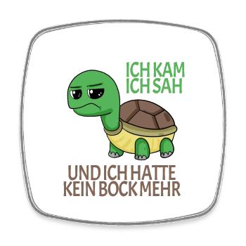 Schildkröte Kein Bock lustiger Spruch - Viereckiger Kühlschrankmagnet - Weiß - Vorne