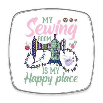 sew - Square fridge magnet - white - Front