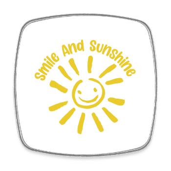 Smile And Sunshine Sunburst  - Square fridge magnet - white - Front