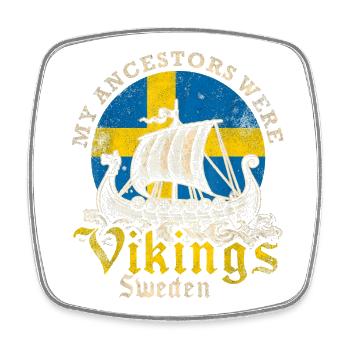 My Ancestors Were Vikings Sweden Design - Viereckiger Kühlschrankmagnet - Weiß - Vorne