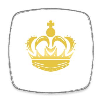 Couronne - Magnet carré - blanc - Devant
