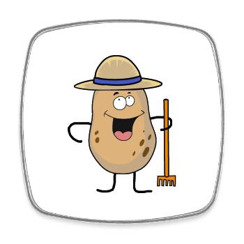 Potato Farm Farmer Vegetable Organic Garden Harvest - Square fridge magnet - white - Front