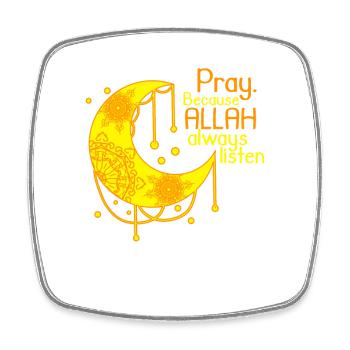 Islam chemise croissant de lune rengaine Allah - Magnet carré - blanc - Devant