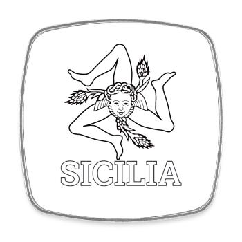 "Sizilianische Flagge" - Sizilien, Sicilia - Viereckiger Kühlschrankmagnet - Weiß - Vorne