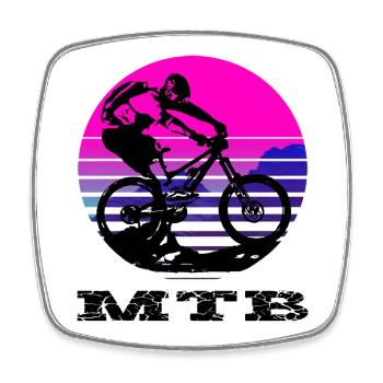 Mtb - Square fridge magnet - white - Front