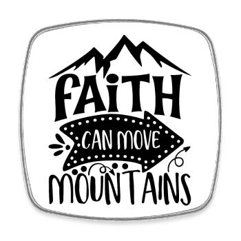 Faith Can Move Mountains Inspiration - Viereckiger Kühlschrankmagnet - Weiß - Vorne