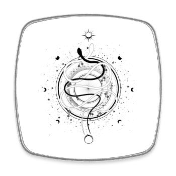 Schlangen Mondphasen Occult Wicca Goth Clothes - Viereckiger Kühlschrankmagnet - Weiß - Vorne