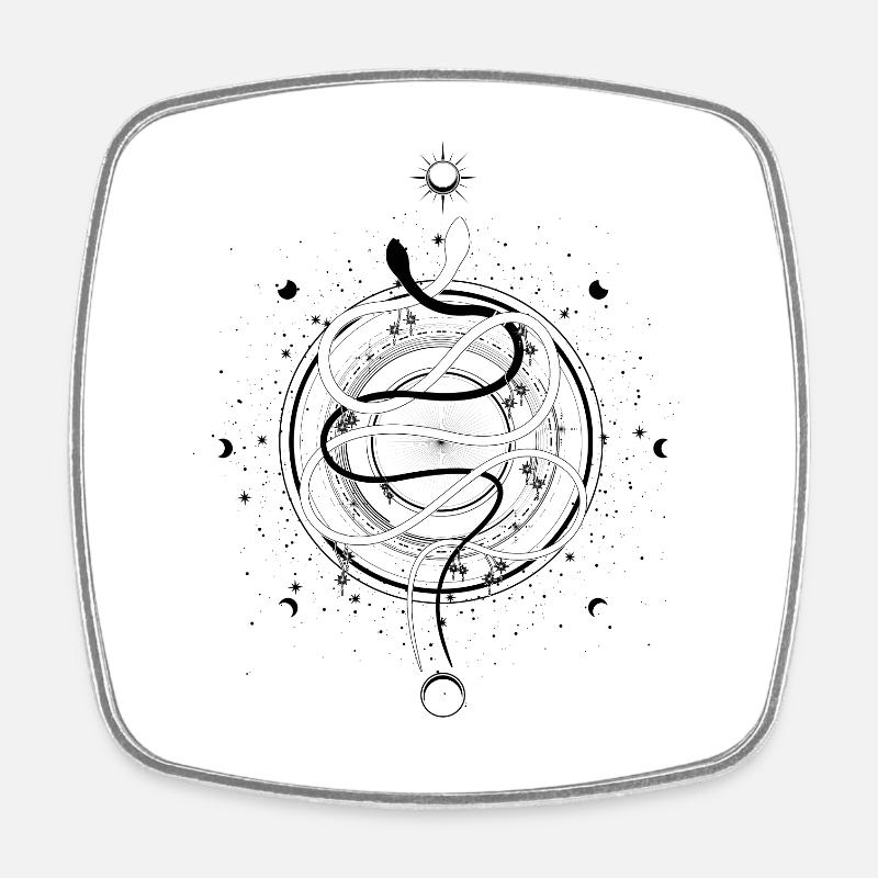 Serpents Lune Phase Occulte Wicca Goth Clothes - Magnet carré - blanc