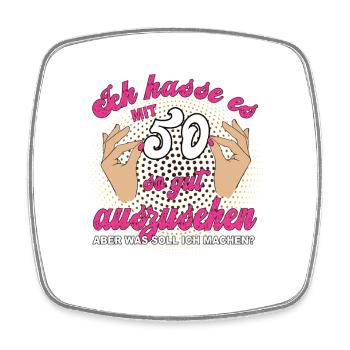 Jahrgang 1976 Vintage 50. Geburtstag Retro Damen - Viereckiger Kühlschrankmagnet - Weiß - Vorne