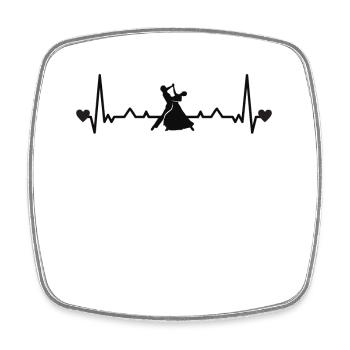 Heartbeat ECG Standard tanzen Tanzpaar Slow Fox - Viereckiger Kühlschrankmagnet - Weiß - Vorne