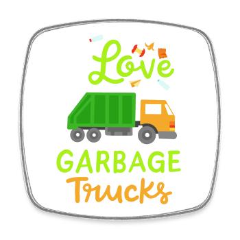 Garbage Truck Garbage Day - Square fridge magnet - white - Front