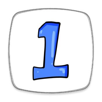 Number 1 Blue - Number One - Square fridge magnet - white - Front