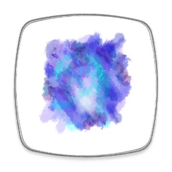 Watercolour painting sea blue - Square fridge magnet - white - Front