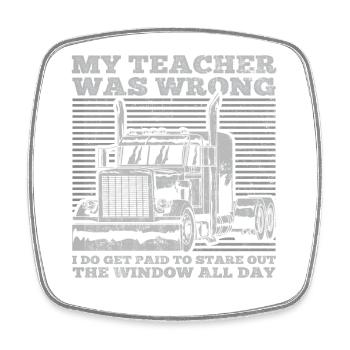 Truck Trucker Truck Driver Vintage - Magnet carré - blanc - Devant