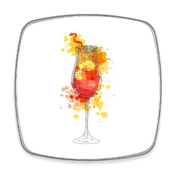 Aperolspritz Cocktail - Magnet carré - blanc - Devant