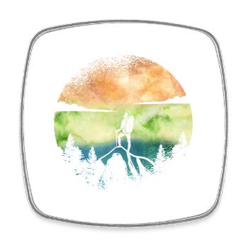 Wanderlust Hiker – Aquarell Adventure - Viereckiger Kühlschrankmagnet - Weiß - Vorne