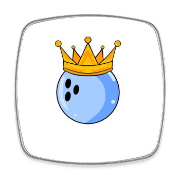 Bowling King - Bowling Ball King Crown - Square fridge magnet - white - Front