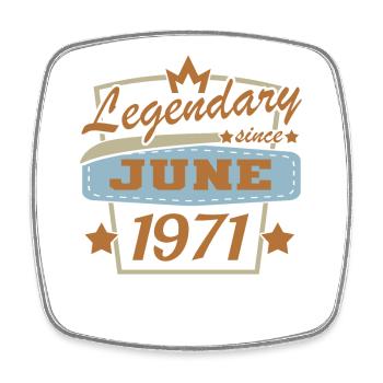 June 1971 Birthday - Square fridge magnet - white - Front