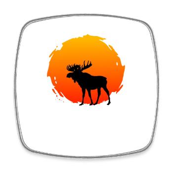 An Elk With A Sunset - Square fridge magnet - white - Front