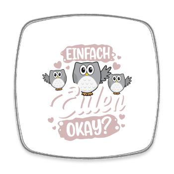 Ich Mag Halt Einfach Eulen Okay? - Viereckiger Kühlschrankmagnet - Weiß - Vorne