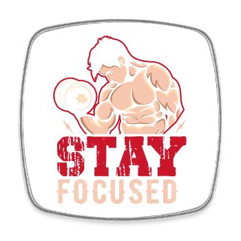 Gym Fitness Bodybuilding - Magnet carré - blanc - Devant
