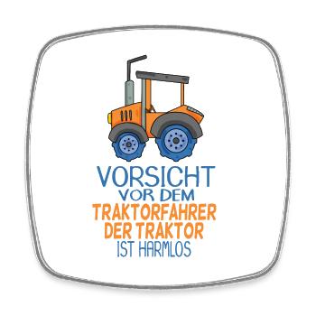 Trecker Traktorfahrer Geschenk - Viereckiger Kühlschrankmagnet - Weiß - Vorne