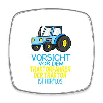 Trecker Traktorfahrer Geschenk - Viereckiger Kühlschrankmagnet - Weiß - Vorne