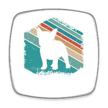 Design du chien mignon du bouledogue français - Magnet carré - blanc - Devant