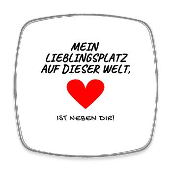 Liebes Kissen mit Spruch Romantisch - Viereckiger Kühlschrankmagnet - Weiß - Vorne