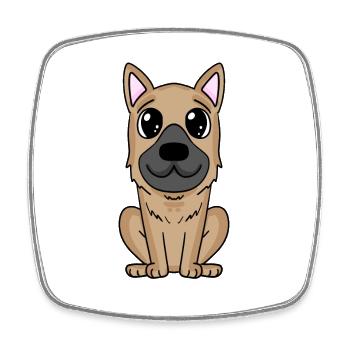 Deutscher Schäferhund - Viereckiger Kühlschrankmagnet - Weiß - Vorne