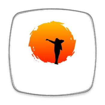 Tanzen Silhouette Freiheit Sunset Dance Musik - Viereckiger Kühlschrankmagnet - Weiß - Vorne