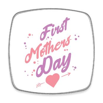 Mother's Day Mom Mom - Square fridge magnet - white - Front