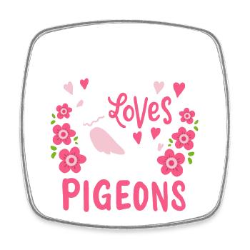 pigeon fancier - Square fridge magnet - white - Front