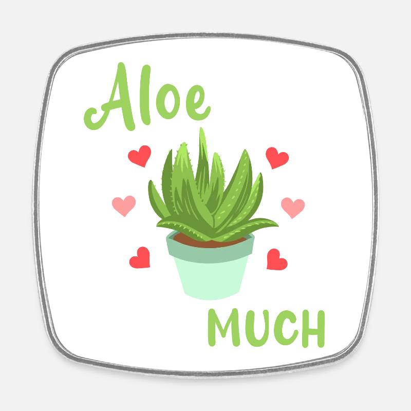 Aloe Vera Sukkulente - Viereckiger Kühlschrankmagnet - Weiß