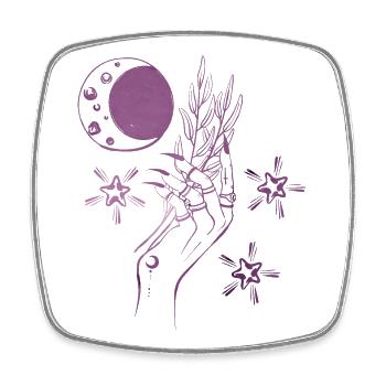 Hexe Hand Zauberkraft Mystisch amethyst lila - Viereckiger Kühlschrankmagnet - Weiß - Vorne