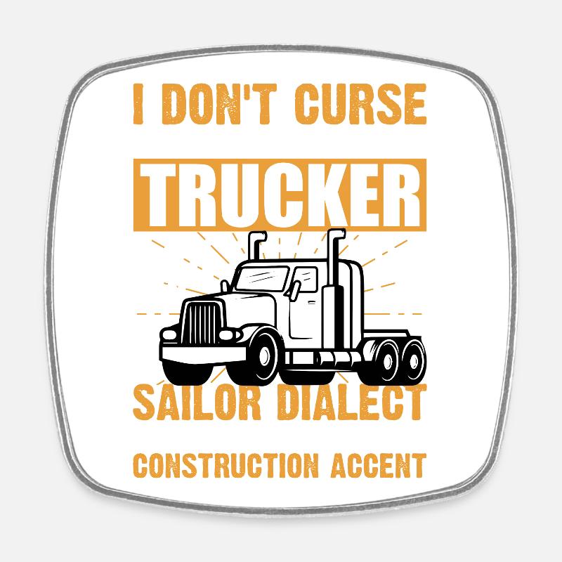 Truck driver - Square fridge magnet - white