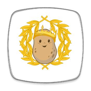 Pommes de terre tubercules roi laurier couronne légumes couronne - Magnet carré - blanc - Devant