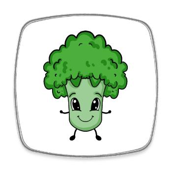 Cute baby broccoli - Square fridge magnet - white - Front