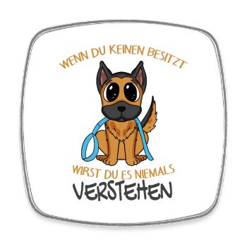 Deutscher Schäferhund - Viereckiger Kühlschrankmagnet - Weiß - Vorne