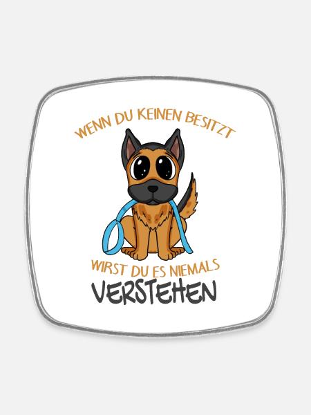 Deutscher Schäferhund - Viereckiger Kühlschrankmagnet - Weiß