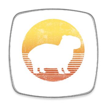 Capybara Vintage - Square fridge magnet - white - Front