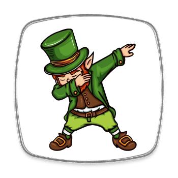 Dancing Leprechaun St. Patrick's Day Irish - Square fridge magnet - white - Front