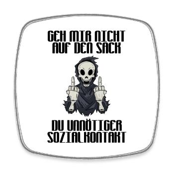Unnötiger Sozialkontakt - Viereckiger Kühlschrankmagnet - Weiß - Vorne