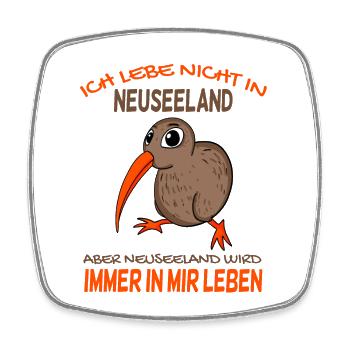Kiwi Neuseeland - Viereckiger Kühlschrankmagnet - Weiß - Vorne