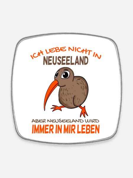 Kiwi Neuseeland - Viereckiger Kühlschrankmagnet - Weiß