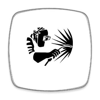 Schweißer Design Schweißer Geschenkideen - Viereckiger Kühlschrankmagnet - Weiß - Vorne