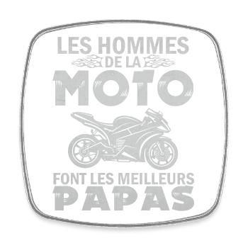 Les hommes de la moto font les meilleurs papas - Magnet carré - blanc - Devant
