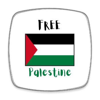 Free Palestine - Magnet carré - blanc - Devant