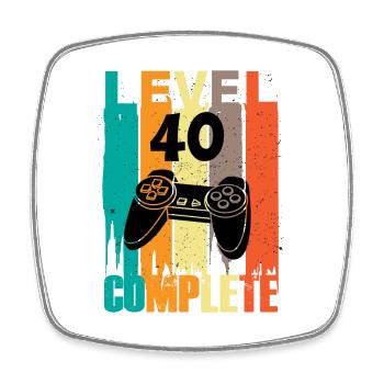 Level 40 Complete Gamer Birthday 40. - Square fridge magnet - white - Front