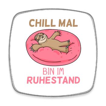 Endlich Rentner - Rente Spruch lustig - Viereckiger Kühlschrankmagnet - Weiß - Vorne